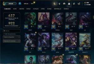 Conta ouro 3 com TODOS os champs e 247 Skins ( MAIN ADC ) - League of Legends LOL