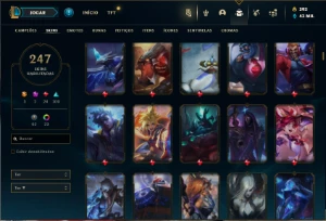Conta ouro 3 com TODOS os champs e 247 Skins ( MAIN ADC ) - League of Legends LOL