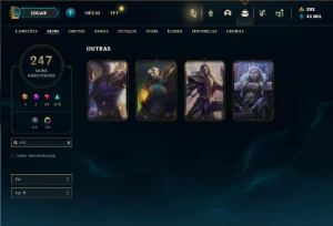 Conta ouro 3 com TODOS os champs e 247 Skins ( MAIN ADC ) - League of Legends LOL