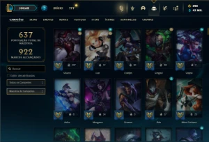 Conta ouro 3 com TODOS os champs e 247 Skins ( MAIN ADC ) - League of Legends LOL