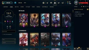 Conta LOL 161 skins + Skins Míticas Raras + Gold 1 Solo/Q - League of Legends