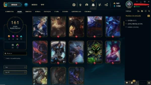 Conta LOL 161 skins + Skins Míticas Raras + Gold 1 Solo/Q - League of Legends