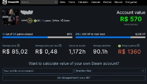 Conta Steam Level 30