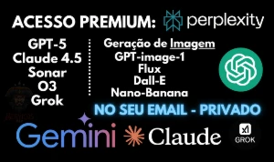 PERPLEXITY AI - 1 ano - GPT-5, Grok, Claude, Gemini - GP - Assinaturas e Premium