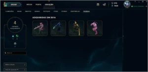 Conta Lol: 116 Skins; 138 Champs; Season 1; 7k Ip; - League of Legends