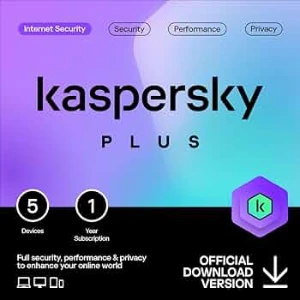 Kaspersky PLUS (Total Security) 5 Disp. 1 ano "Envio Agora"