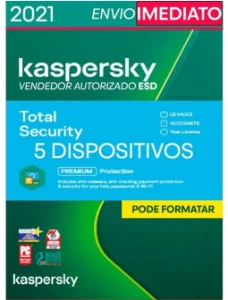 Kaspersky Total Security 5 dispositivos 1 ano "Envio Agora" - Premium