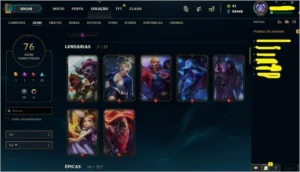 Conta Diamond 4 Season 9/ Atualmente platina Level 300+ - League of Legends LOL