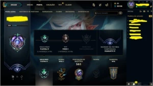 Conta Diamond 4 Season 9/ Atualmente platina Level 300+ - League of Legends LOL