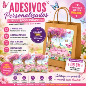 Adesivos Personalizados 8x8cm - Recortados - Artesanato e Personalizados
