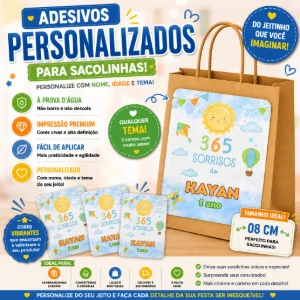 Adesivos Personalizados 8x8cm - Recortados - Artesanato e Personalizados