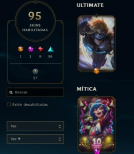 Pra sair rápido, conta com 100 skins platina, full acess - League of Legends LOL