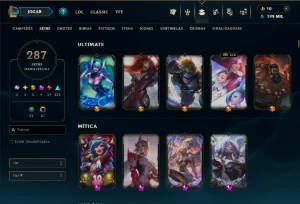 Ouro 3 com TODOS os Champs e 287 Skins( Nivel 777 ) - League of Legends LOL