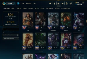 Ouro 3 com TODOS os Champs e 287 Skins( Nivel 777 ) - League of Legends LOL
