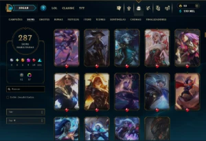 Ouro 3 com TODOS os Champs e 287 Skins( Nivel 777 ) - League of Legends LOL