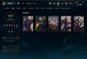 Ouro 3 com TODOS os Champs e 287 Skins( Nivel 777 ) - League of Legends LOL