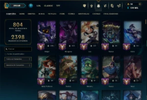 Ouro 3 com TODOS os Champs e 287 Skins( Nivel 777 ) - League of Legends LOL