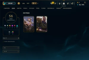 Prata 4 com 140 Champs e 56 Skins ( MID / ADC / JG ) - League of Legends LOL