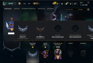 Prata 4 com 140 Champs e 56 Skins ( MID / ADC / JG ) - League of Legends LOL