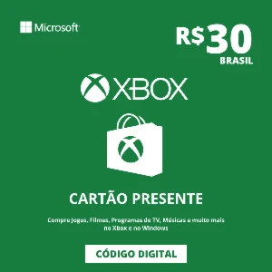 Cartão-presente da Microsoft Store no Xbox de R$ 30 - Gift Cards