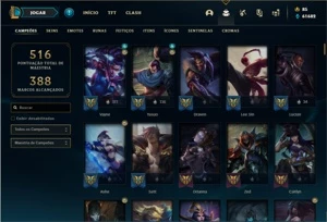 Conta prata 4 com TODOS os champs e 195 Skins + 1 Prestigio - League of Legends LOL