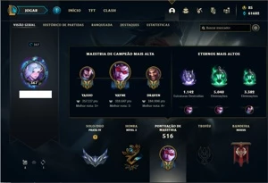 Conta prata 4 com TODOS os champs e 195 Skins + 1 Prestigio - League of Legends LOL