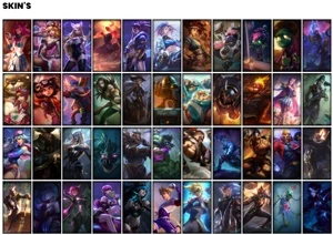 Conta prata 4 com TODOS os champs e 195 Skins + 1 Prestigio - League of Legends LOL