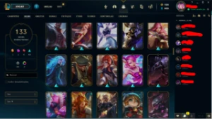 conta com 130 skins - League of Legends LOL