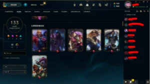conta com 130 skins - League of Legends LOL