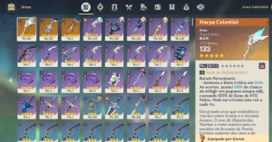 Wanderer(sacaramouche) + BIS + ITTO + 4 ARMAS 5* + PET - Genshin Impact