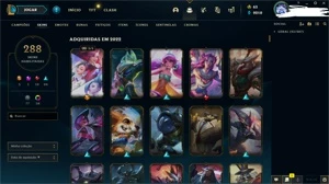 conta lol mestre 200+ pdl, 288 skins faltando 8 champs 9k EA - League of Legends