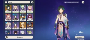 Conta Genshin Impact: Xiao+Andarilho