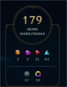 Conta lol, lv 75, 179 skins, 3 ultimate, 3 gemas, 115 pontos - League of Legends
