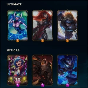 Conta lol, lv 75, 179 skins, 3 ultimate, 3 gemas, 115 pontos - League of Legends
