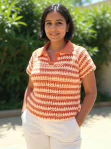 Camisa Capri de crochê - Artesanato e Personalizados