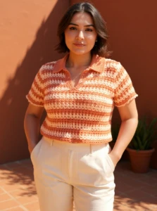 Camisa Capri de crochê - Artesanato e Personalizados