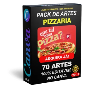 Pack Canva Pizzaria Vol 3 - 70 Artes Editáveis - Outros