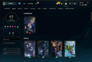 Esmeralda 4 com 100 Champs e 62 Skins ( MAIN JG ) - League of Legends LOL