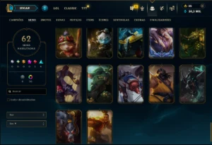 Esmeralda 4 com 100 Champs e 62 Skins ( MAIN JG ) - League of Legends LOL