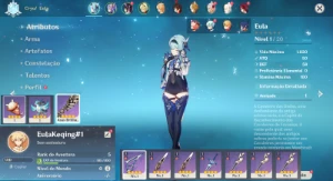 Conta Genshin Impact AR 5 com Eula e Keqing ⭐