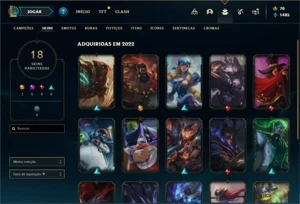 Conta Platina 4 com 43 Champs e 18 Skins + 2 Fragmentos - League of Legends LOL