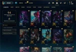 Conta Platina 4 com 43 Champs e 18 Skins + 2 Fragmentos - League of Legends LOL