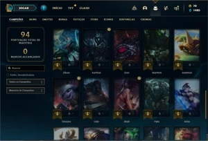 Conta Platina 4 com 43 Champs e 18 Skins + 2 Fragmentos - League of Legends LOL