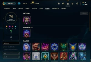 Conta Platina 4 com 43 Champs e 18 Skins + 2 Fragmentos - League of Legends LOL