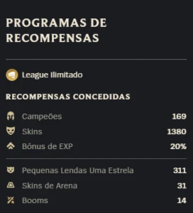 1400 skins + 311 Pequenas lendas - League of Legends LOL