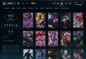 Prata 2 com TODOS os Champs e 253 Skins +3 Transcendentes - League of Legends LOL