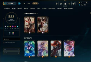 Prata 2 com TODOS os Champs e 253 Skins +3 Transcendentes - League of Legends LOL