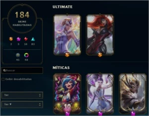 CONTA DE LEAGUE OF LEGENDS COM 184 SKINS LOL