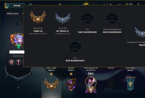 Ouro 3 com 115 Champs e 76 Skins - League of Legends LOL