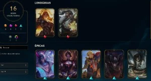 Conta platina 16 skins 2 lendarias(yasuo,leona),52 champs - League of Legends LOL